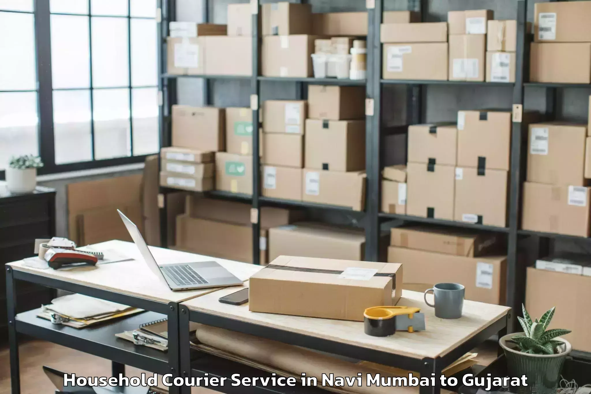 Trusted Navi Mumbai to Vejalpur Household Courier